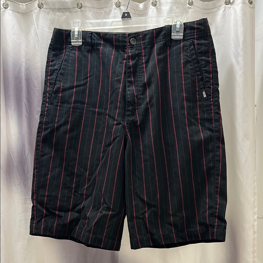 Men's Vans Black and Red Striped Shorts